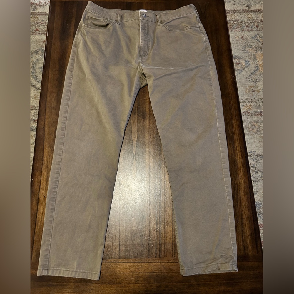 Flint and Tinder 5 pocket pant in military olive size 36x32